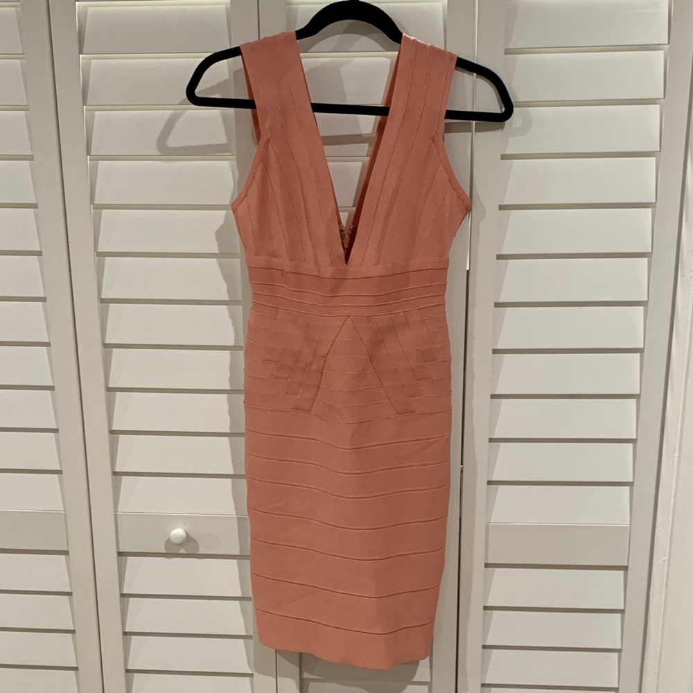 Peach Herve Leger Bandage Dress size s